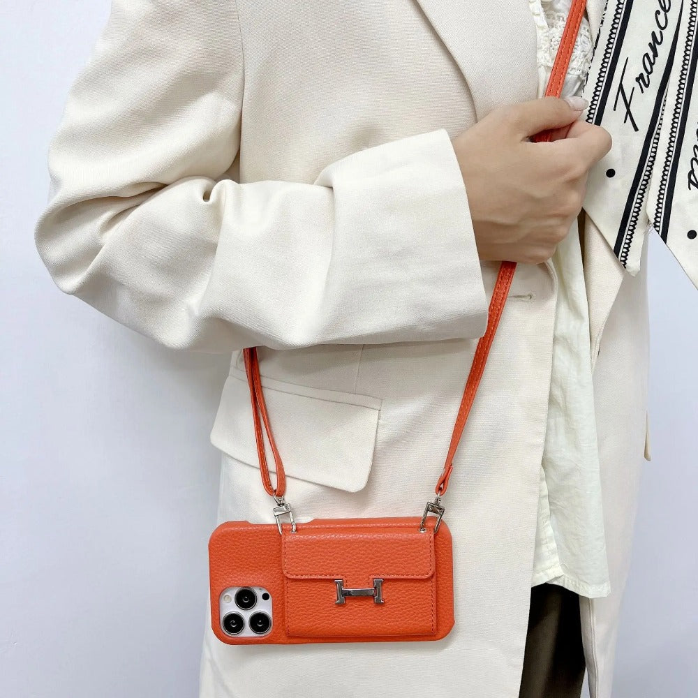 Wallet Shoulder Strap Phone Case for iPhone