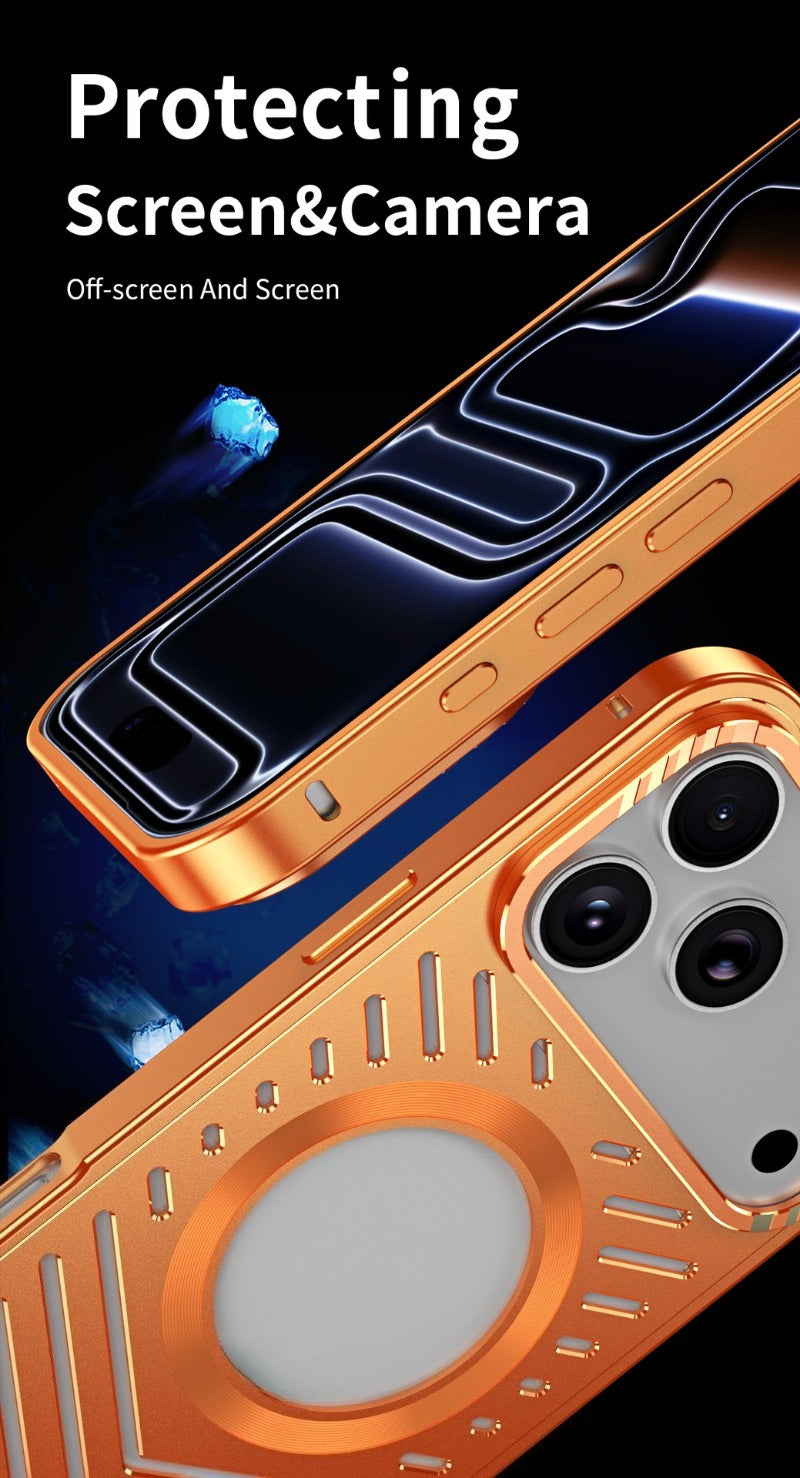 Metal snap-on magnetic phone case for iPhone