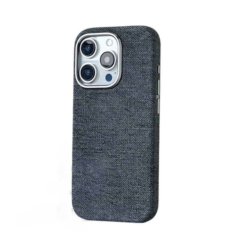 Magnetic Denim Fabric Case For iPhone