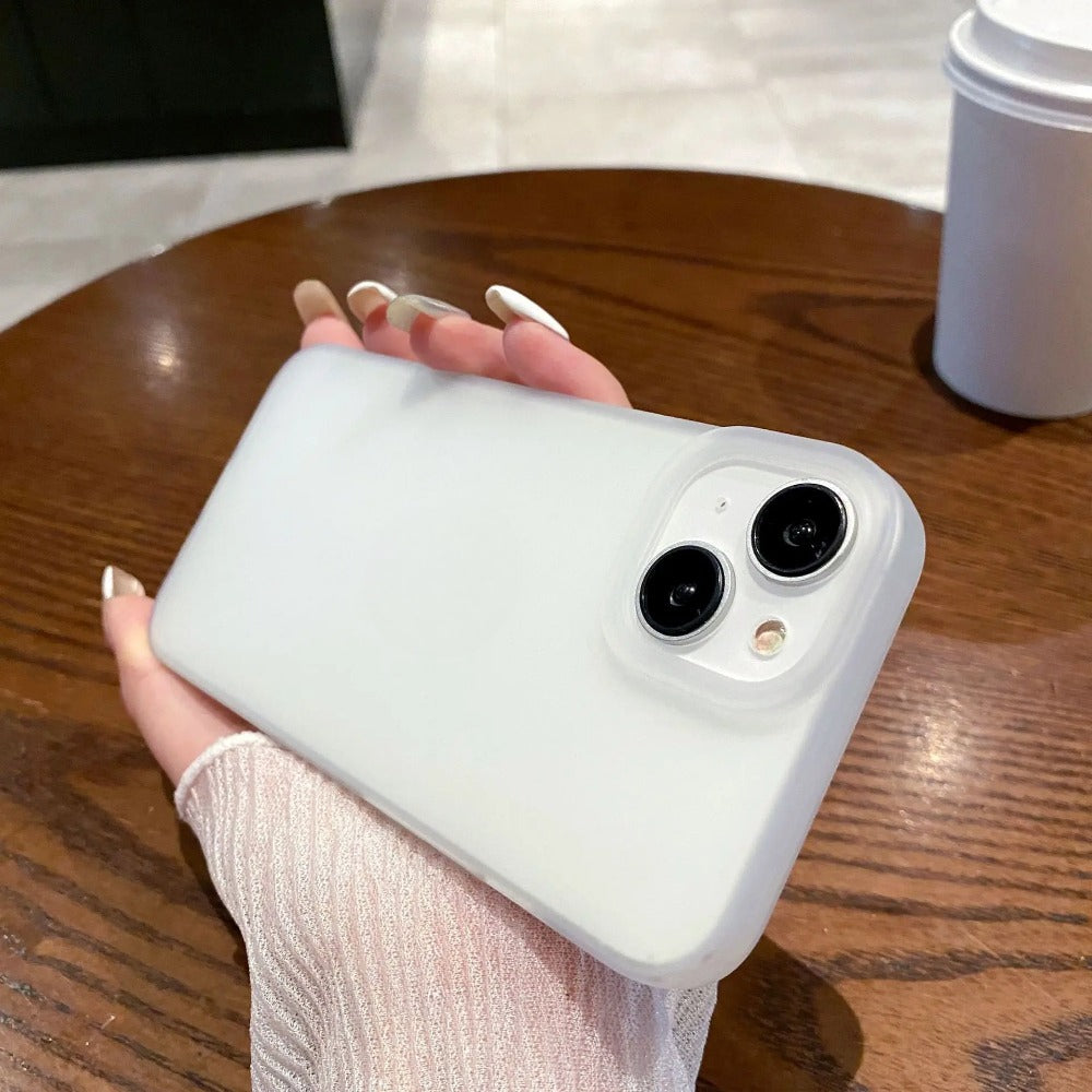 Soft silicone matte transparent phone case for iPhone