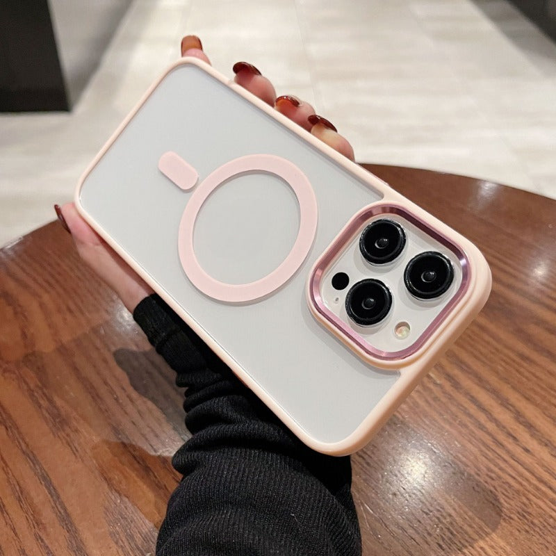 Magnetic transparent phone case suitable for iPhone