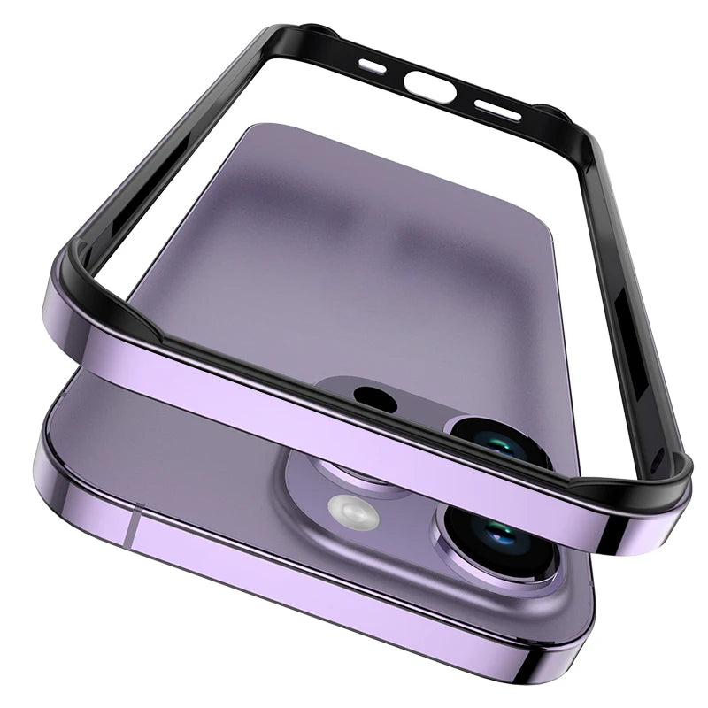 Metal framed phone case for iPhone