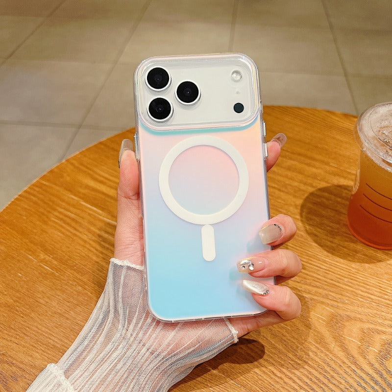 Designed for Iphone  Case - Iridescent Magnetic Cute Phone Cover