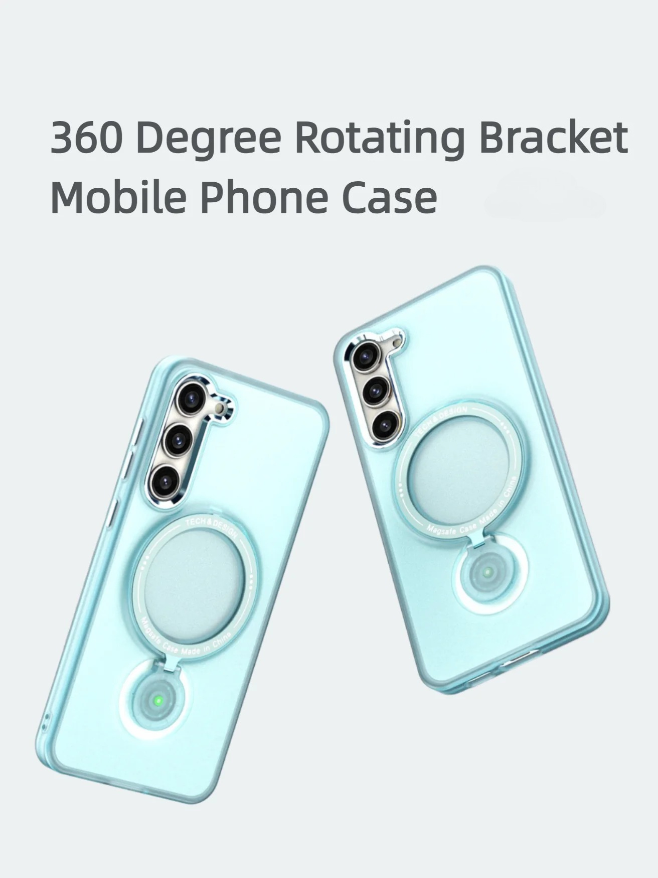360 Degree Rotating Bracket Mobile Phone Case-lekcase-Black