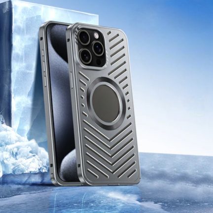 Metal snap-on magnetic phone case for iPhone