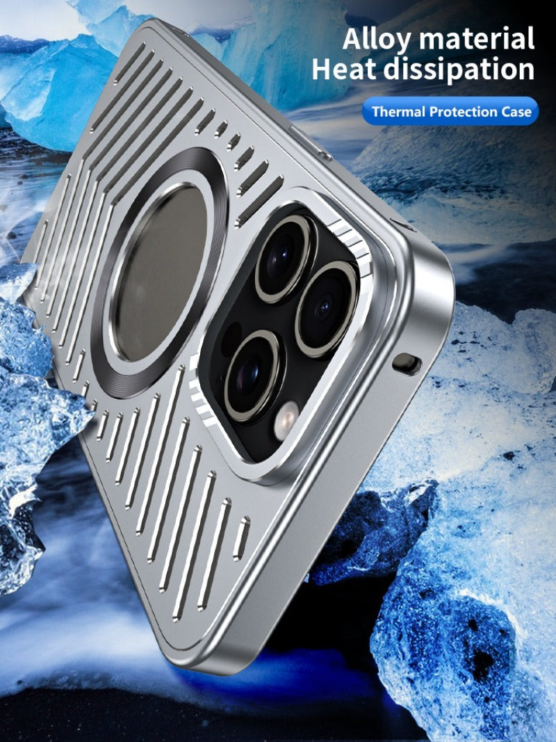 Metal snap-on magnetic phone case for iPhone