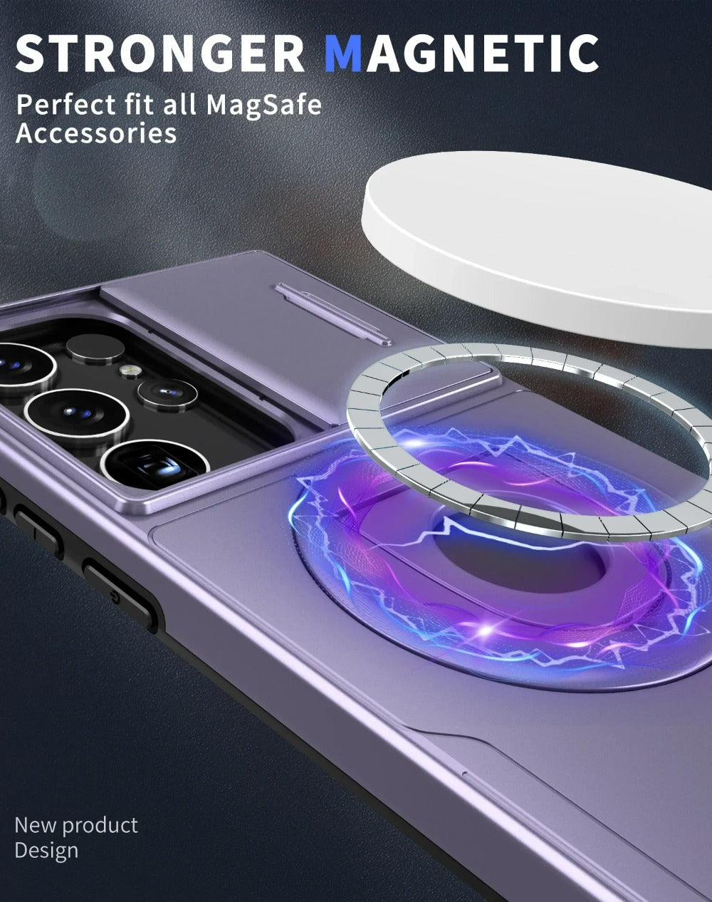 Slide Camera Protection Magnetic Ring Holder For Magsafe Case for Samsung