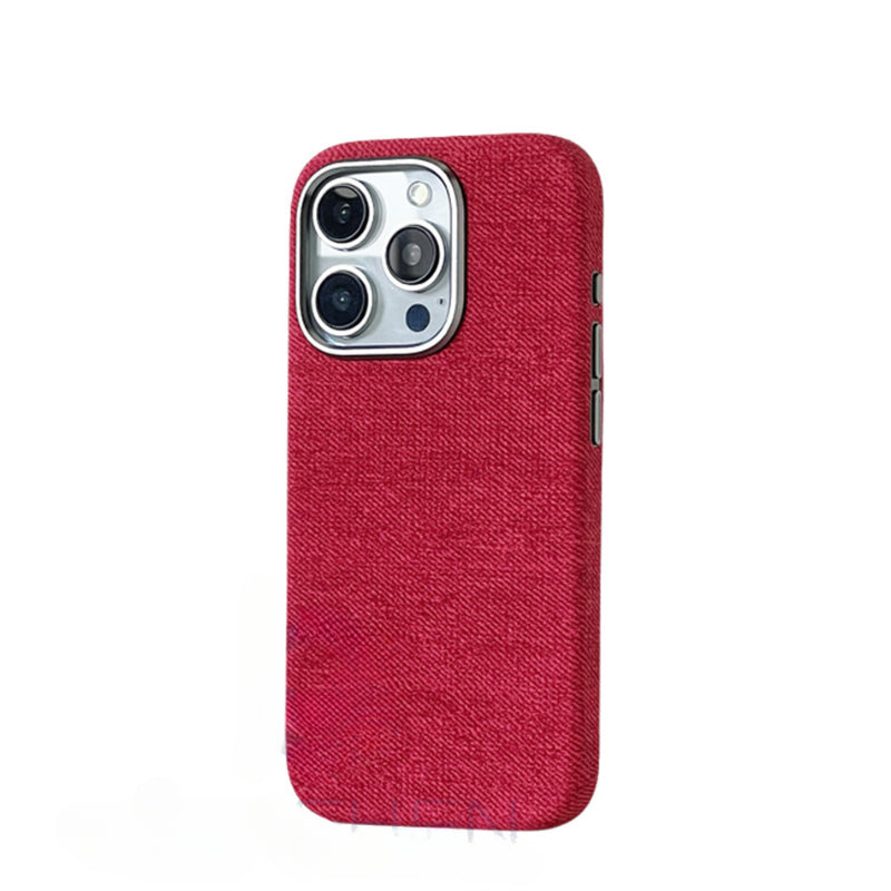 Magnetic Denim Fabric Case For iPhone