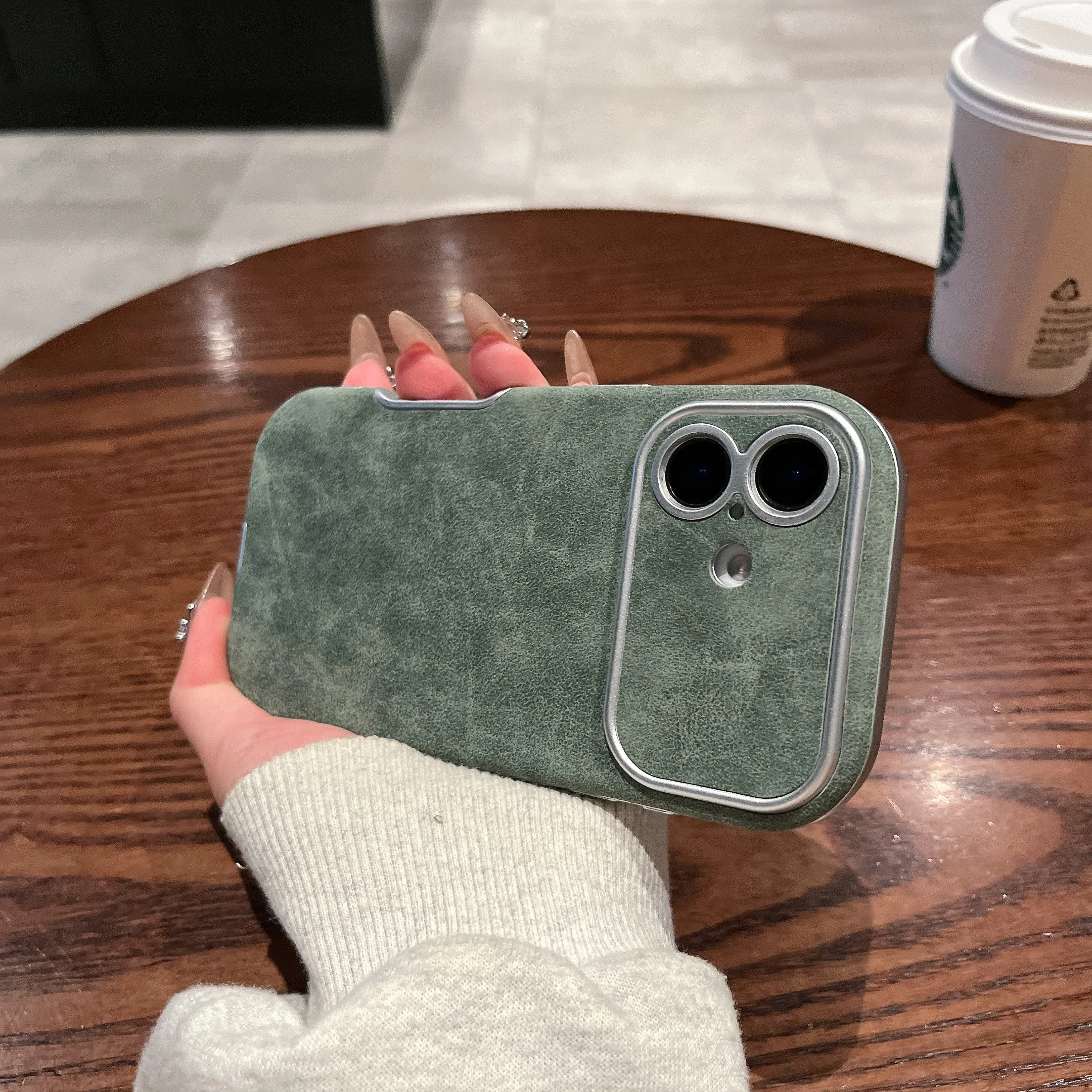 Autumn Winter Dirt-resistant Suede Fur Leather Case For iPhone