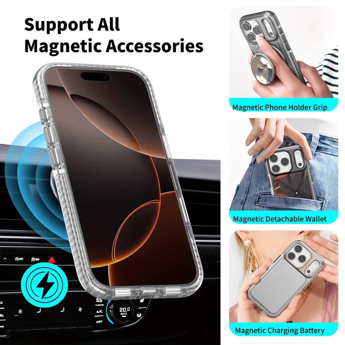 Premium Magnetic Phone Case for Iphone（Integrated Plating）
