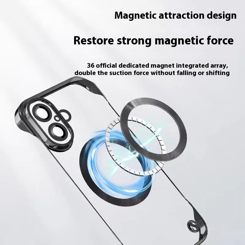Ultra thin magnetic frameless phone case for iPhone
