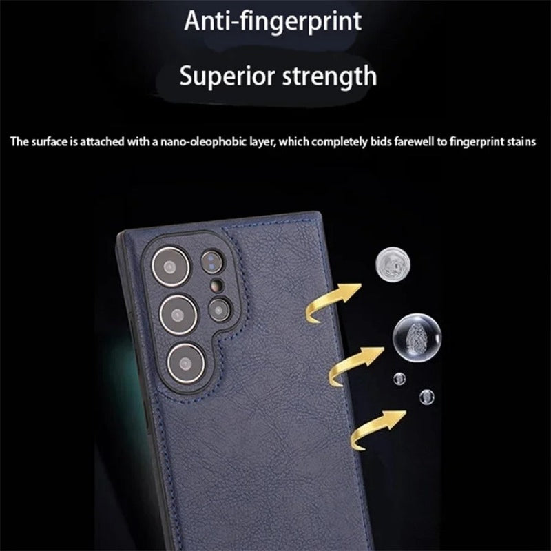 Exclusive Luxury Retro PU Leather Protective Case, Shockproof Soft Bezel, Ultra-thin Back Cover for Samsung