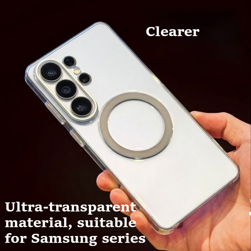 Transparent Shockproof  Full-coverage PC Material Magnetic  Phone Case for Samsung