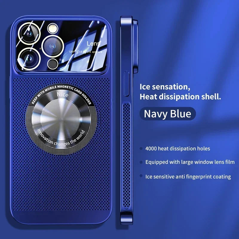 Electroplated cooling magnetic phone case suitable for iPhone