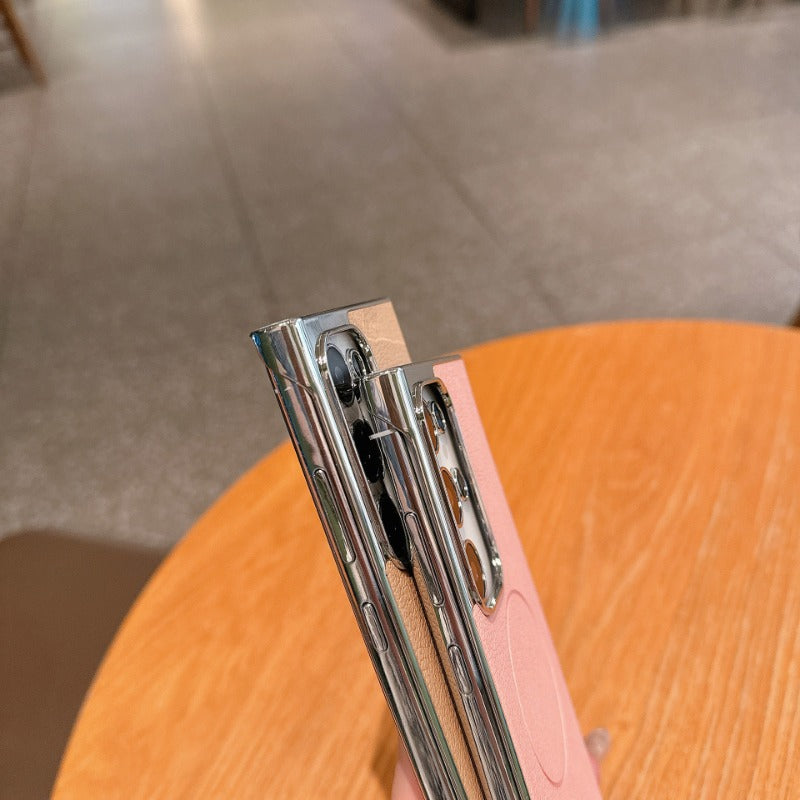 Simple solid color frameless electroplated phone case for Samsung