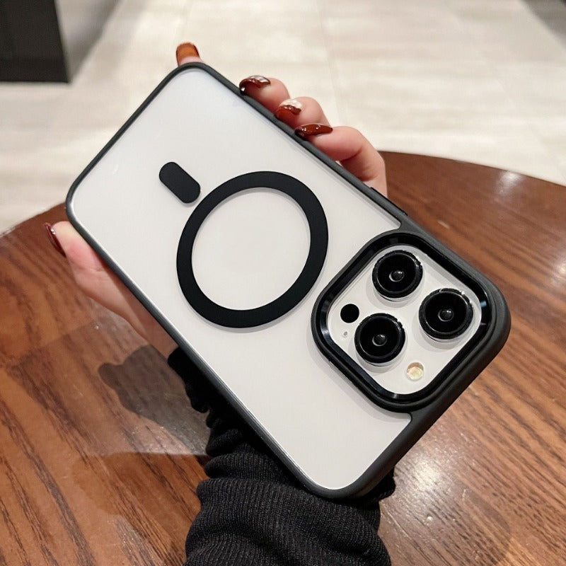 Magnetic transparent phone case suitable for iPhone