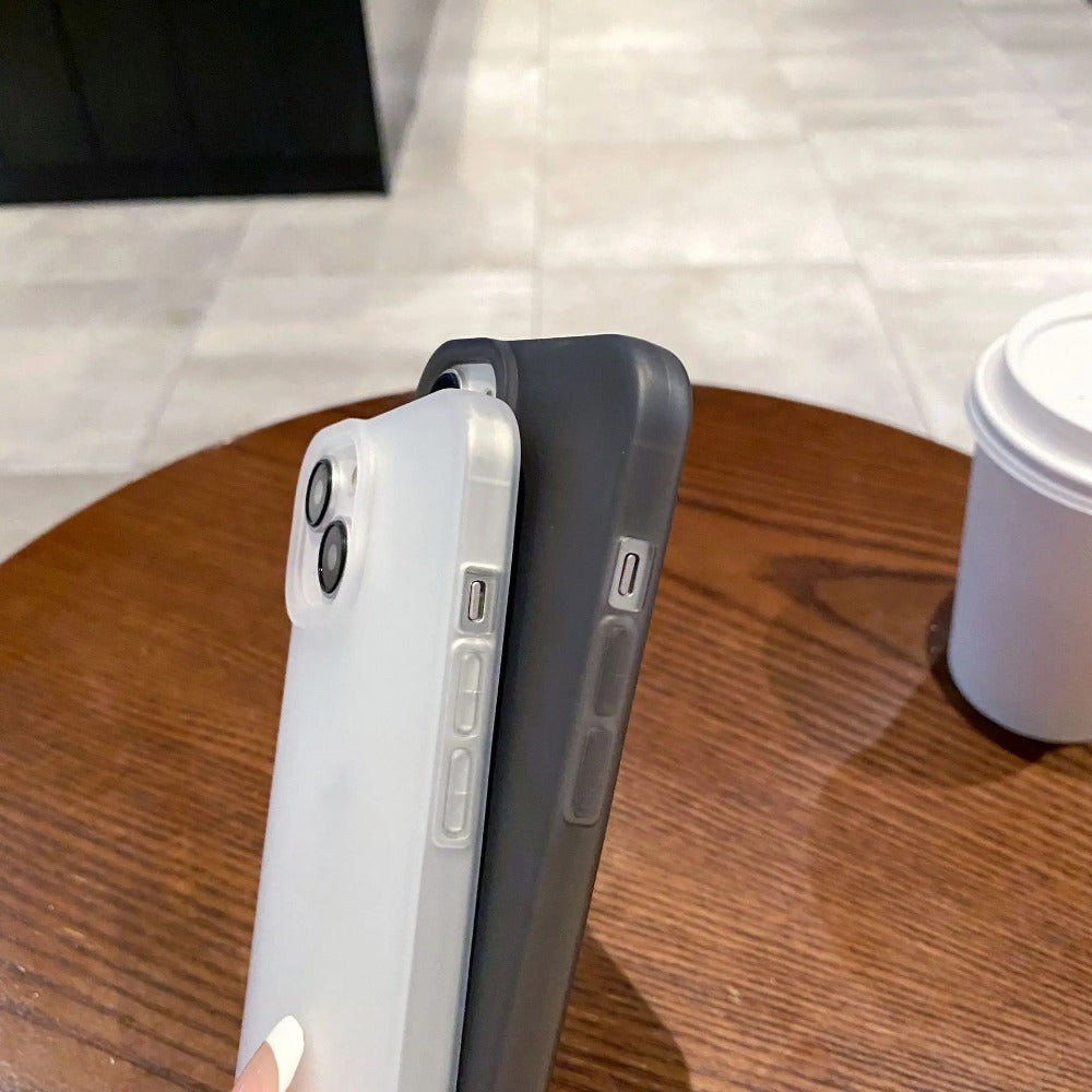 Soft silicone matte transparent phone case for iPhone
