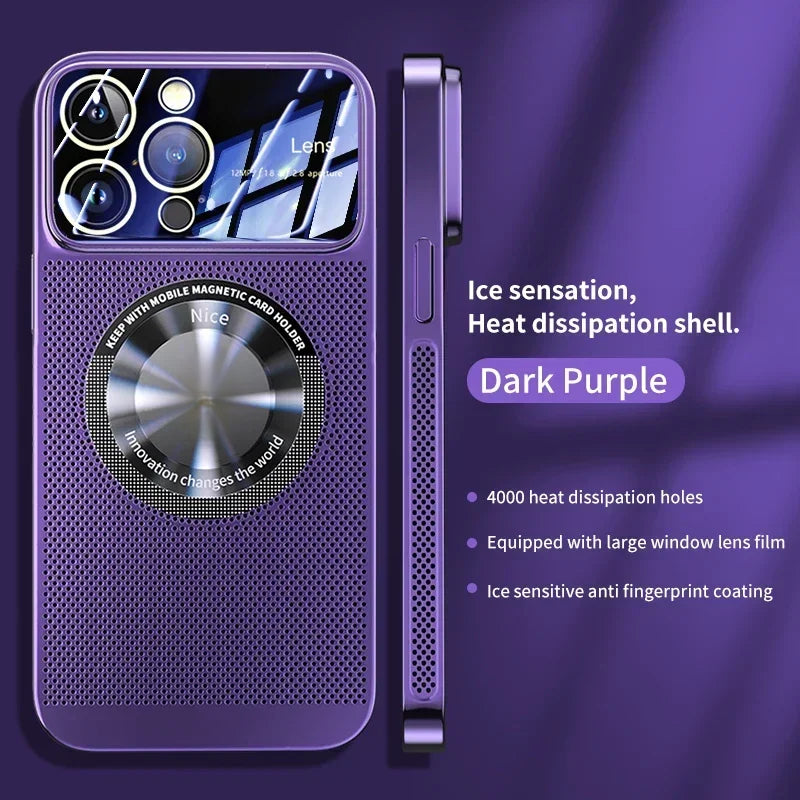 Electroplated cooling magnetic phone case suitable for iPhone