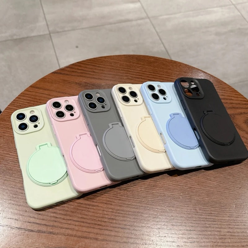 Luxury Mirror Flip Stand Holder Bracket Case For iPhone