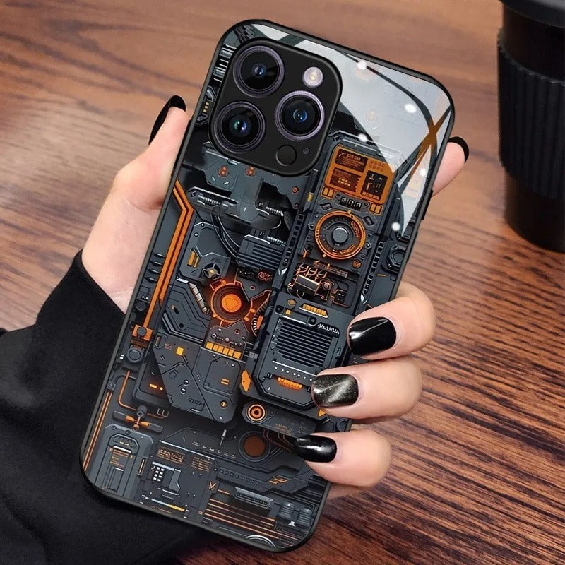 Pattern Glass Material Phone Case For iPhone
