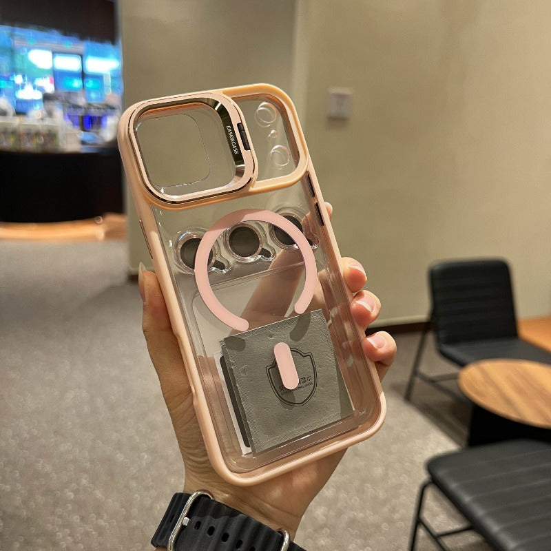 New Magnetic Transparent Invisible lens Holder Phone Case for iPhone