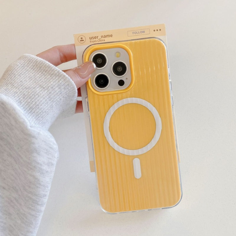 Corrugated solid color simple phone case for iPhone