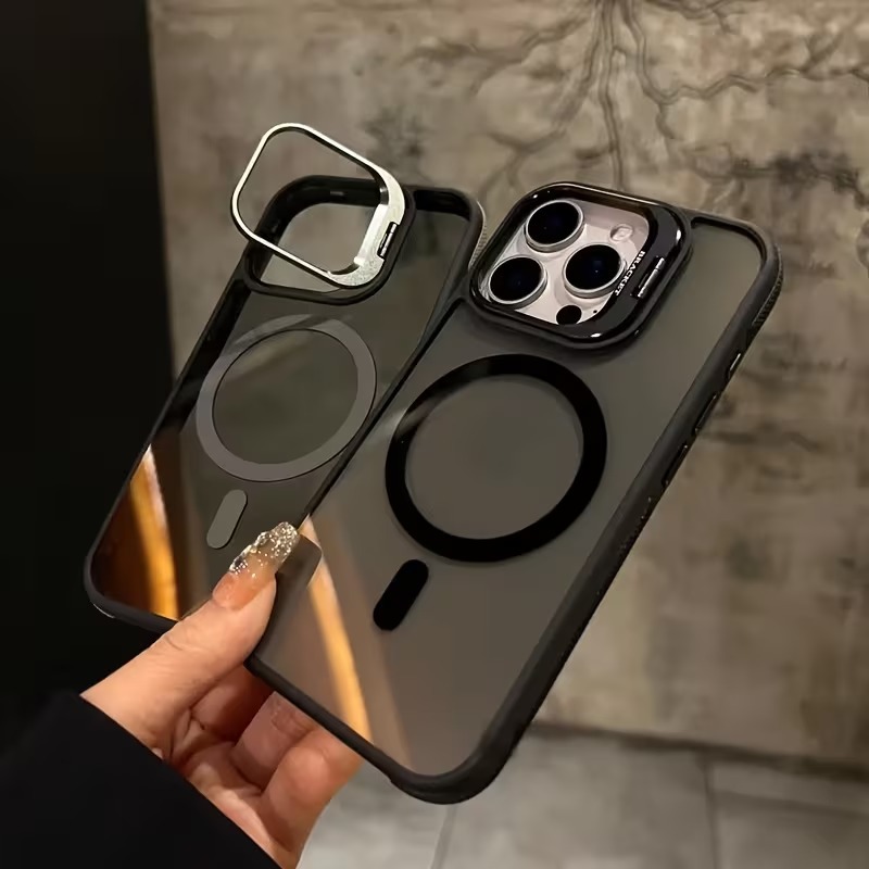 【利盾镜头支架磁吸】适用于iphone 17 16 15 14 13 pro max 17 air   plus系列 带防滑边条支架防刮手机保护壳 商品详情 1