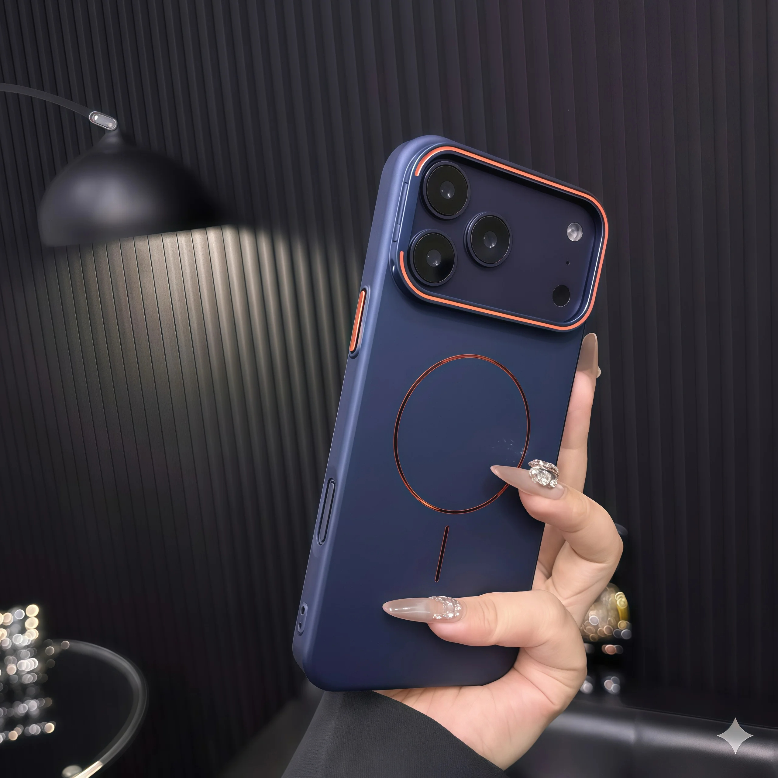 Gold-plated fine-ring magnetic case for iPhone