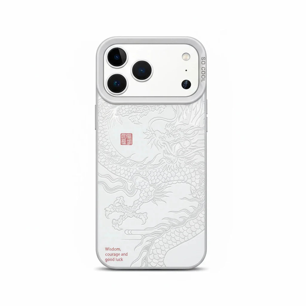 High-end black and white dragon pattern print For iPhone