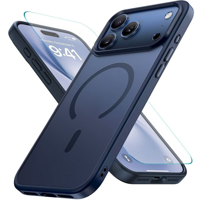 Frosted Shockproof Phone Cover +Screen Phone Case for iPhone