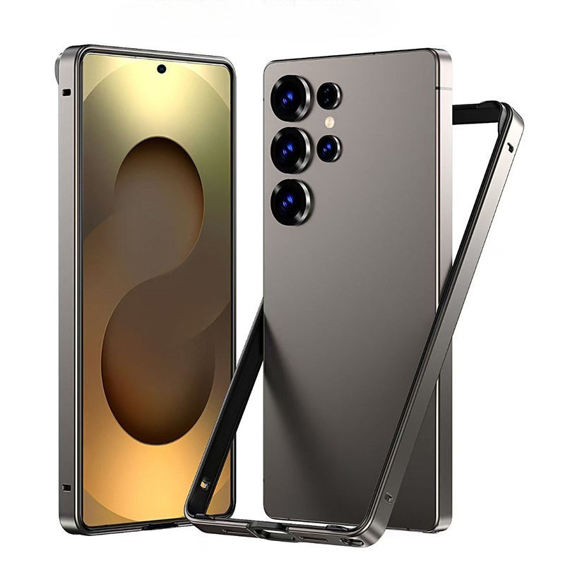 New Ultra-thin Hollowed-out Heat Dissipation Metal Frame Bare-phone Feel Shockproof Phone Case for  Samsung