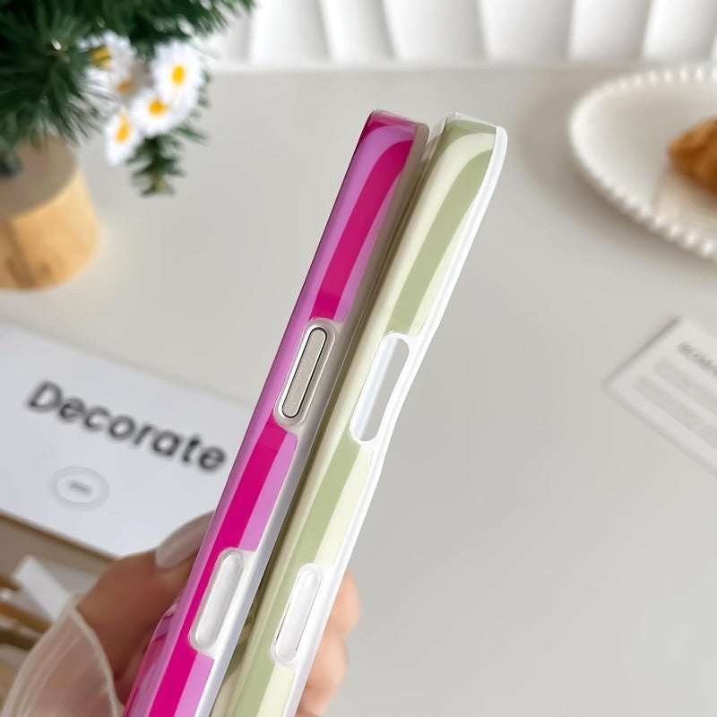 Cute striped soft TPU ultra-thin shockproof iPhone case