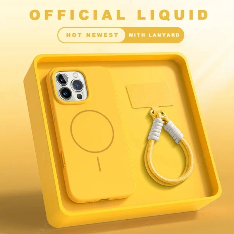 Silicone Lanyard Strap Magnetic Phone Case For iPhone