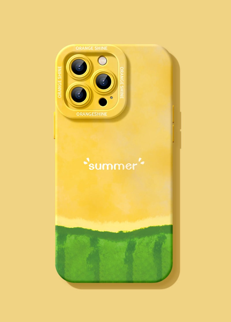 Summer fresh watermelon printed silicone phone case for iPhone