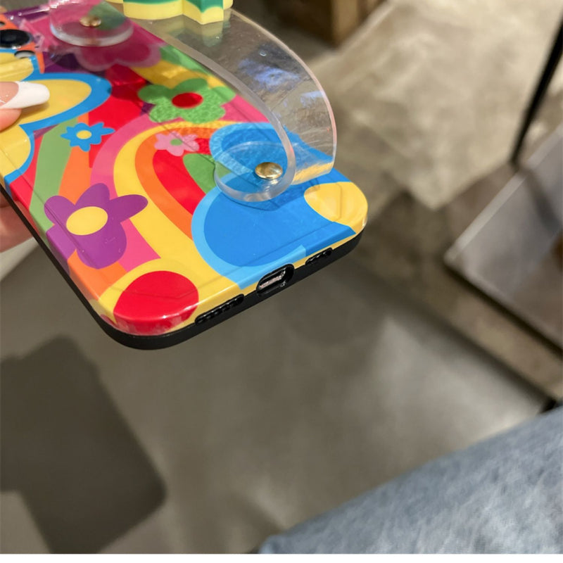 The New Little Yellow Flower Wristband With Lanyard Phone Case For iPhone