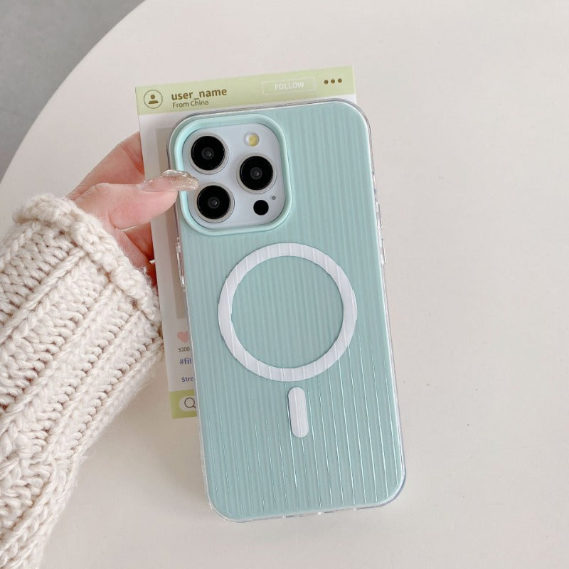 Corrugated solid color simple phone case for iPhone