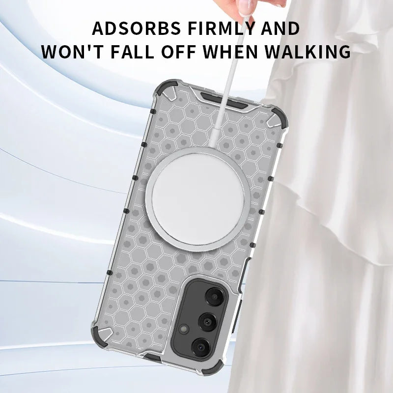 Simple honeycomb magnetic phone case for Samsung