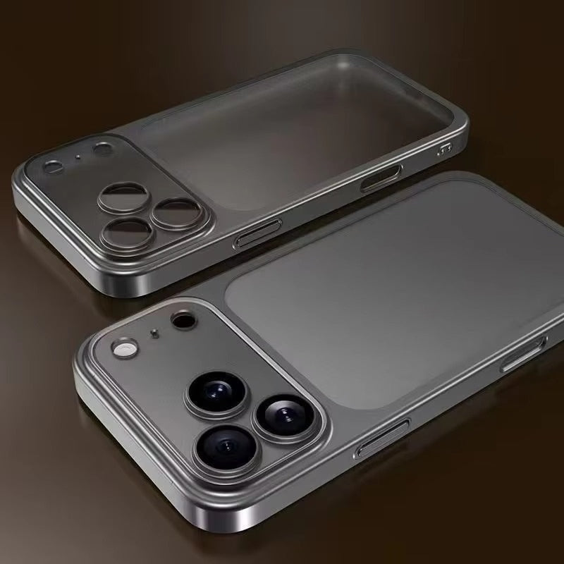 Luxury Plating Matte Hard Phone Case for iPhone Camera Lens Film Protector Frosted Shockproof Cover