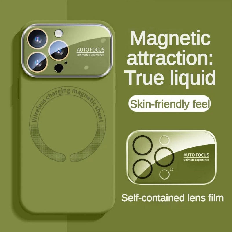 Large window liquid silicone phone case suitable for iPhone