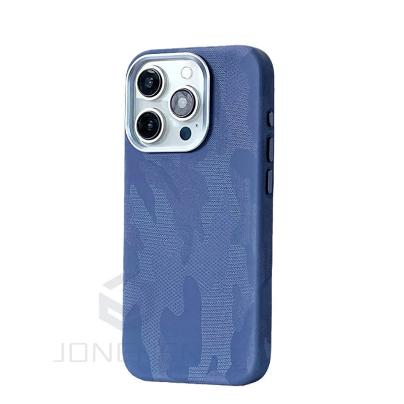 Luxury Camouflage Leather Fabric Magnetic Shockproof Case For iPhone