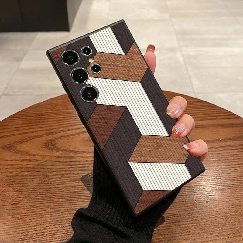 Retro wood grain pattern phone case for Samsung