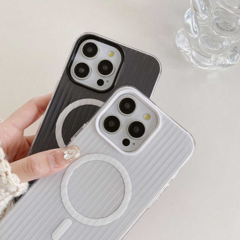 Corrugated solid color simple phone case for iPhone