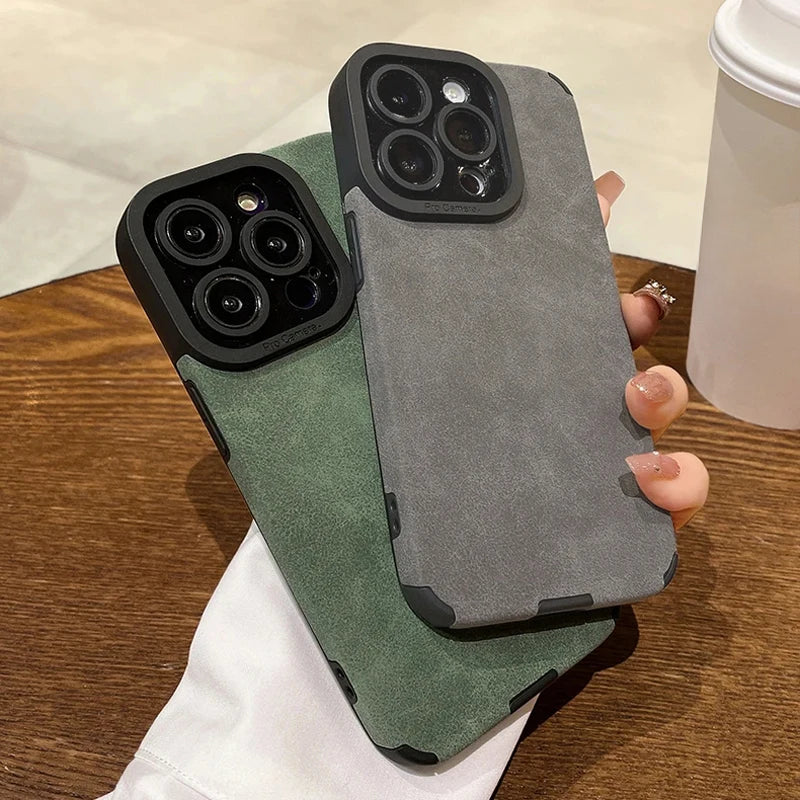 Matte leather silicone phone case suitable for iPhone