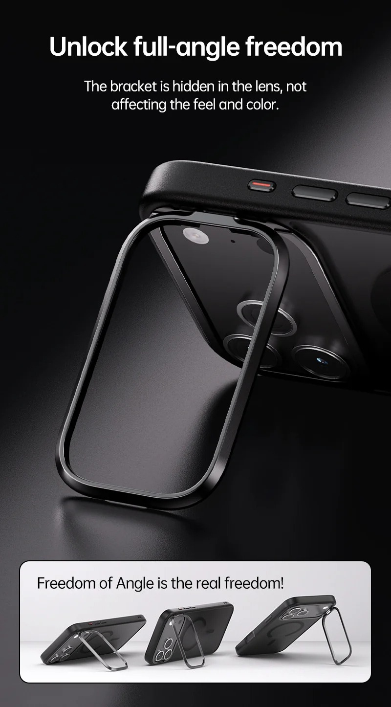 CaseSun-Detailed view of the hidden pivot housing lens design, seamlessly integrated into the case for an elegant and functional experience.