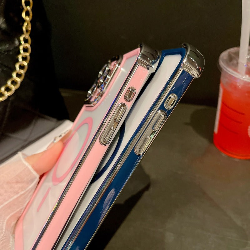 Luxury electroplated transparent shockproof phone case for iPhone