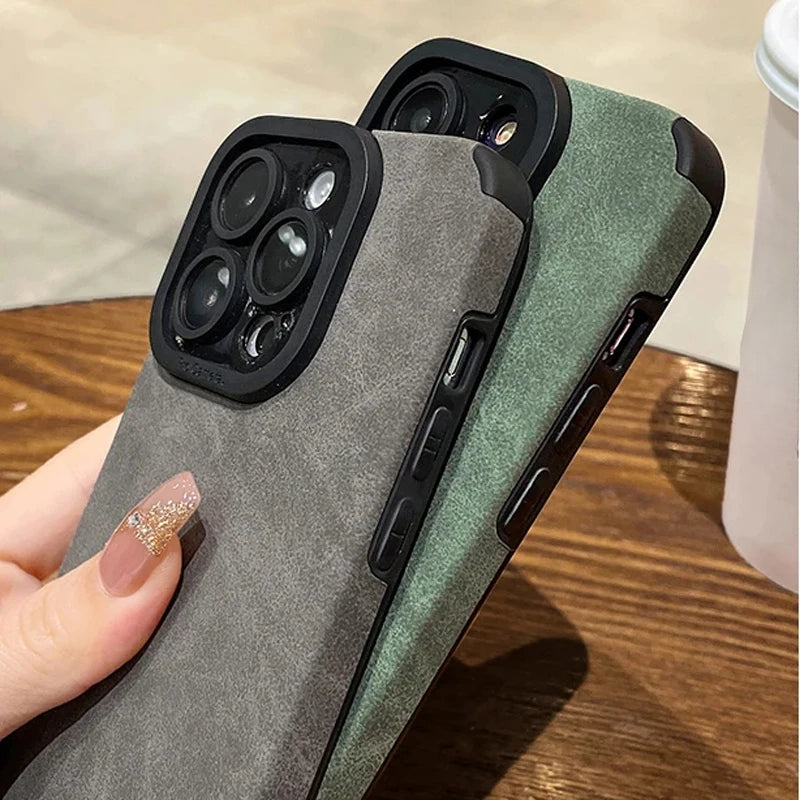 Matte leather silicone phone case suitable for iPhone