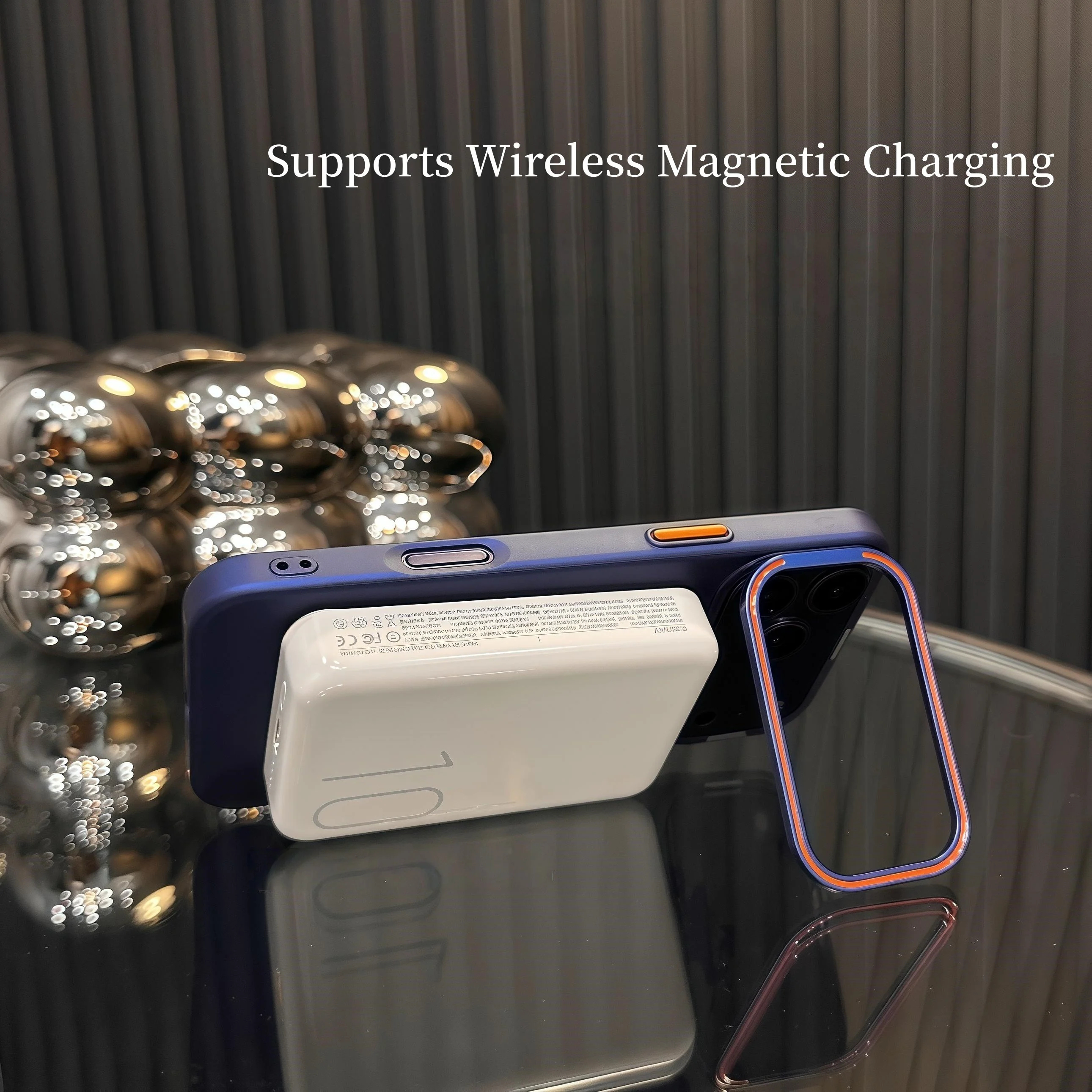 Gold-plated fine-ring magnetic case for iPhone