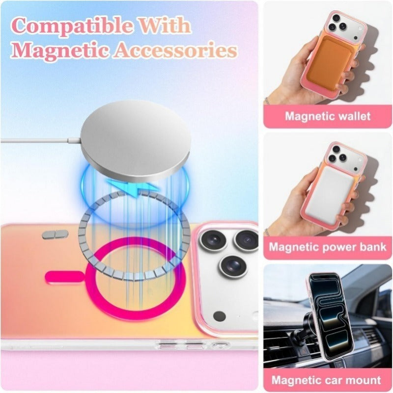 Designed for Iphone  Case - Iridescent Magnetic Cute Phone Cover