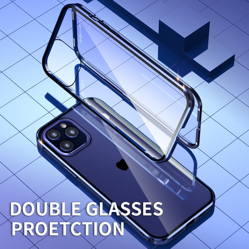 Double Tempered Glass 360° Magnetic Case For iPhone