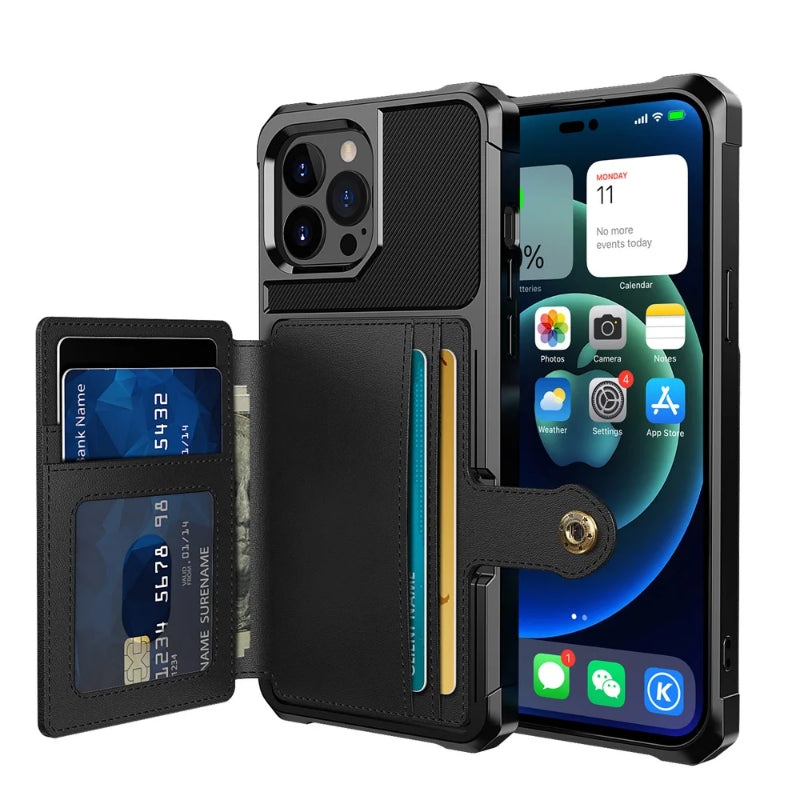 Magnetic Wallet Leather Case For iPhone
